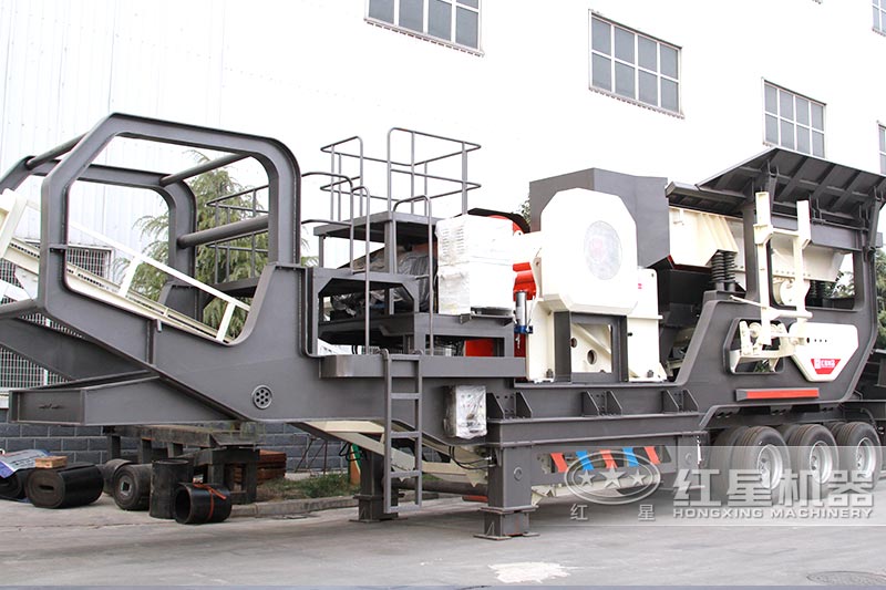 后八輪移動石子機(jī)搭配顎破