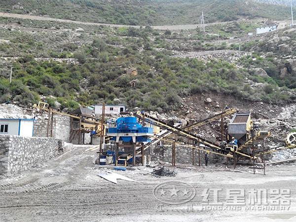 環(huán)保型制砂生產線現場