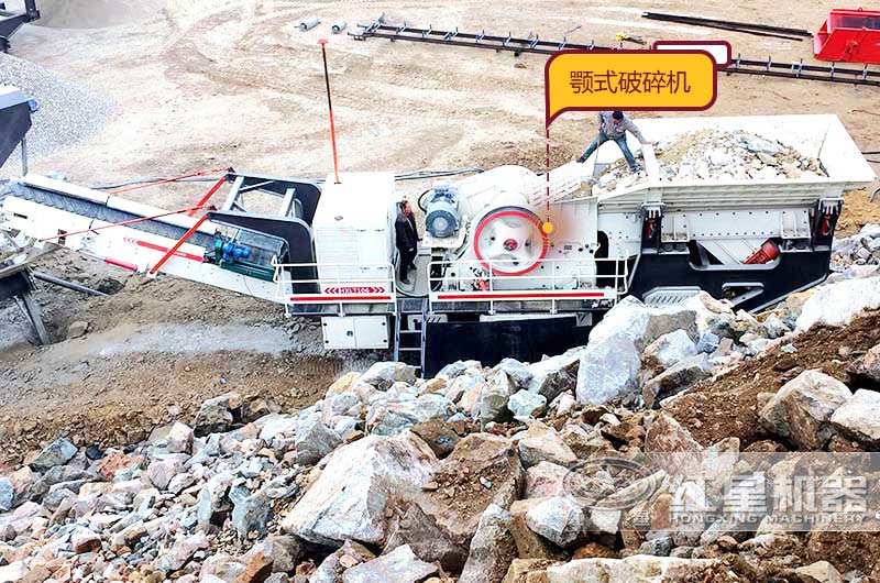 鄂破履帶式碎石機，粗碎大石塊破碎比大